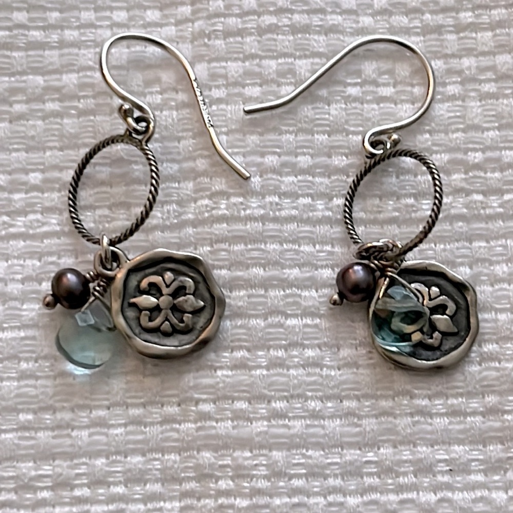SILPADA STERLING SILVER AND JEWEL EARRINGS